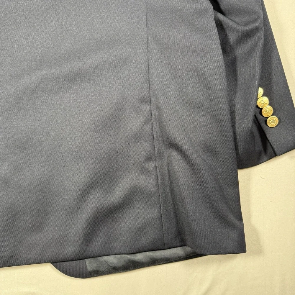 Ralph Lauren Mens Navy Wool Blazer Gold Buttons 43R Classic Sport Coat